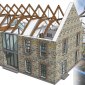 3D design timber trusses cork