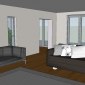 Living room layout in 3D format Living room layout in 3D format
