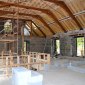 reclaimed timber trusses interior new build warm roof system cork
