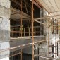 old timber beam entrance stone work cork