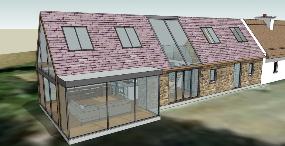 3D house extension plan