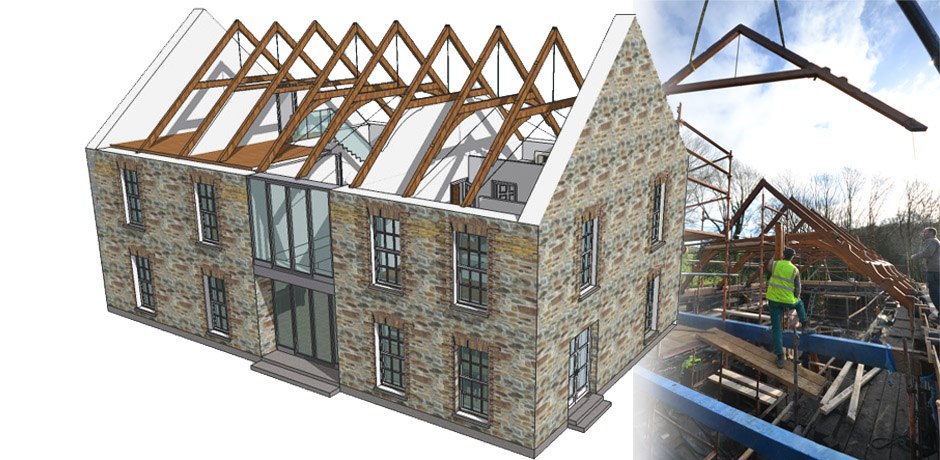 3D design timber trusses cork