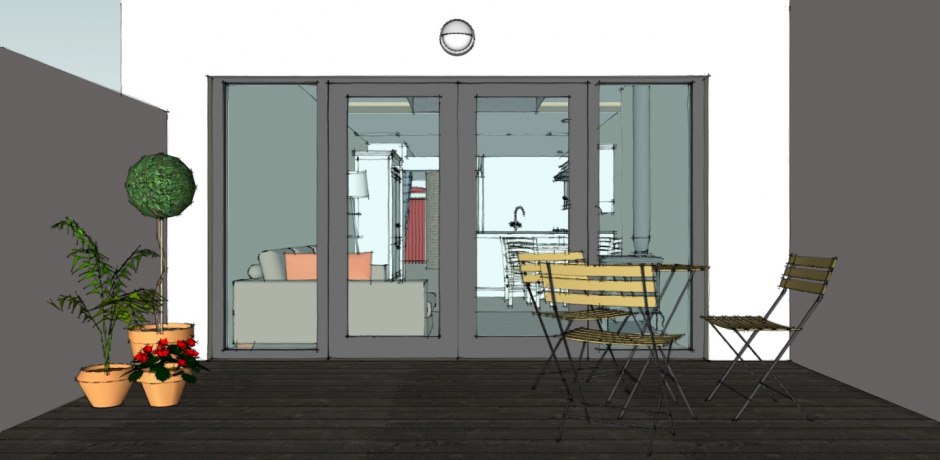 3D drawing of new courtyard