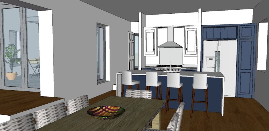Kitchen layout in 3D format Kitchen layout in 3D format