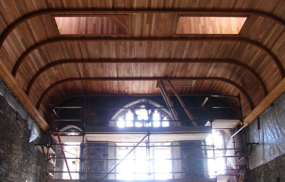 Restored half barrel ceiling Restored half barrel ceiling