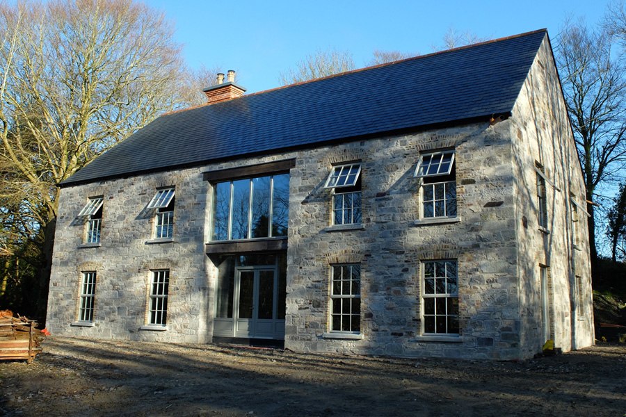 new built stone brick construction