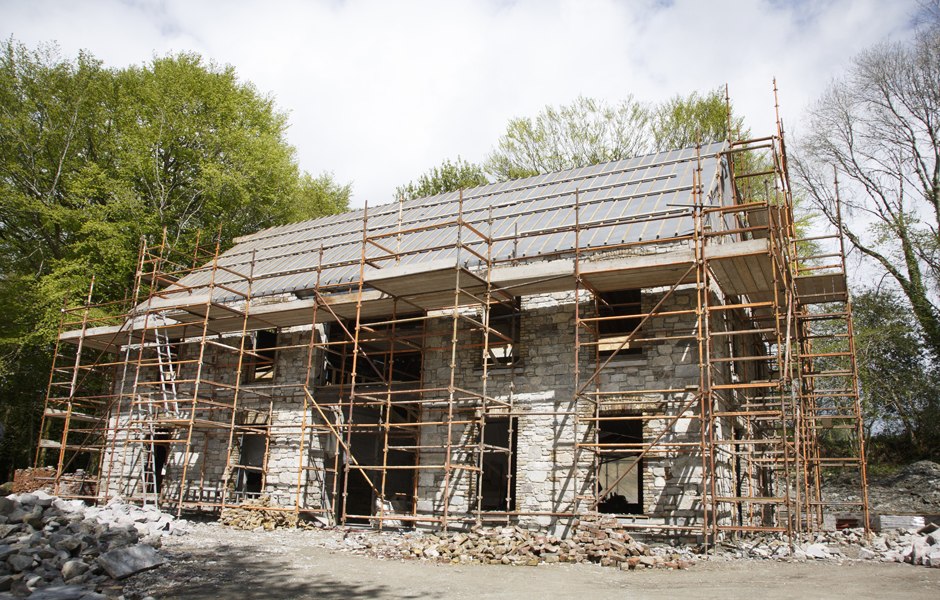 new build stonework cork warm roof