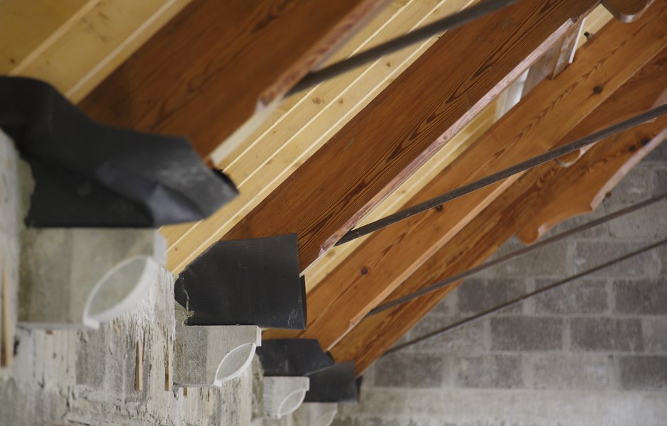 timber trusses limestone corbels cork