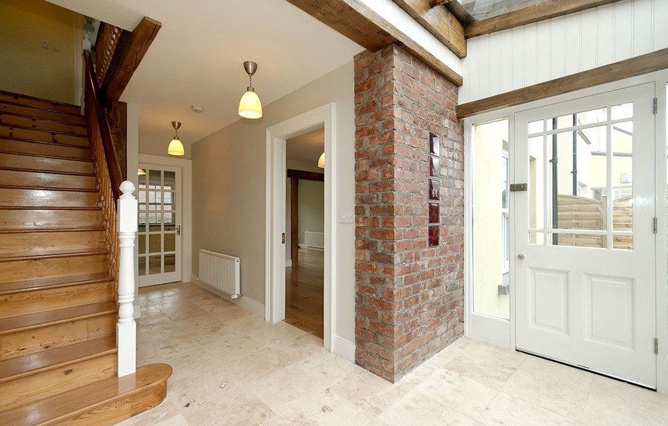 Salvaged brick entrance