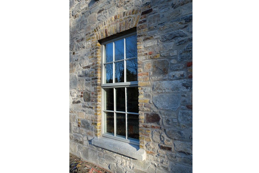 sash window double glazed red and yellow brick